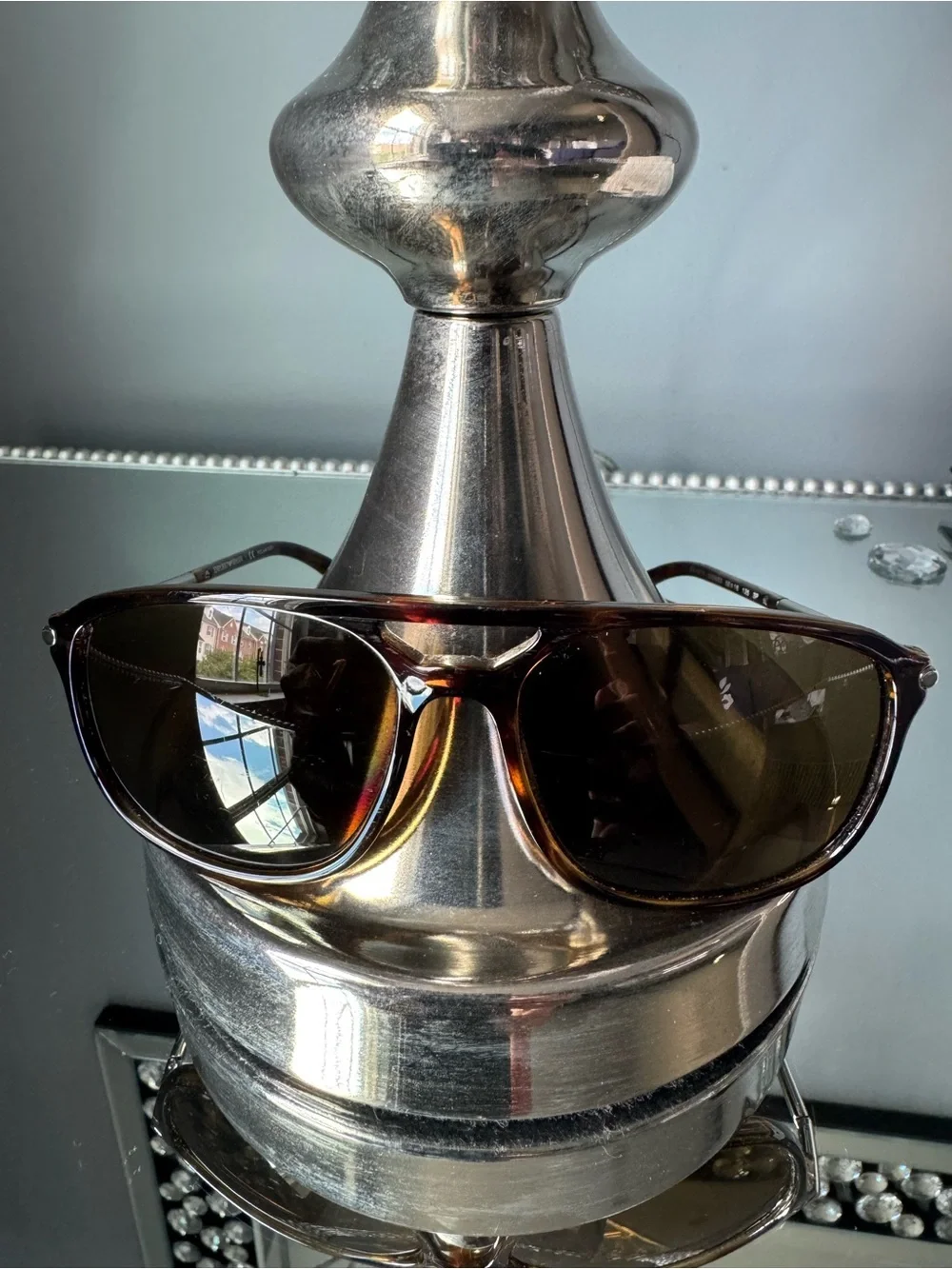 Emporio Armani Brown Tortoiseshell Temple Polarized Sunglasses